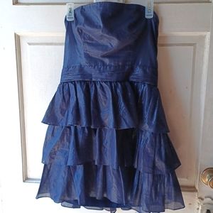 Charlotte ronson Blue Strapless Dress w/Ruffles size Medium 💙